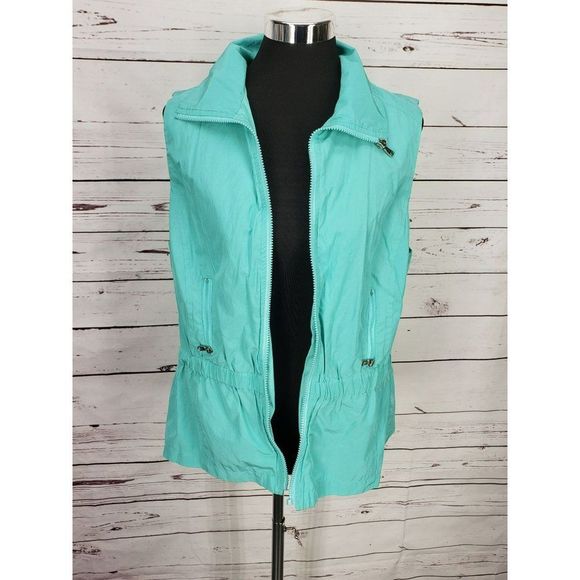 Erin London Women's Teal Blue Zippered Golf Athletic Vest Size Large - Picture 10 of 10